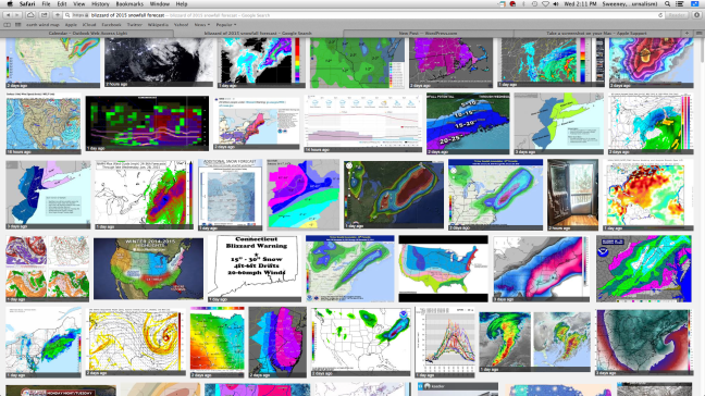 I simply typed in Blizzard of 2015 snowfall forecast, and this is what I got. No wonder the public is so confused.