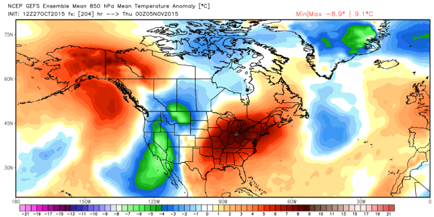 These are 850 MB temp anomalies.   850 temps are a good indication of what surface temps could be like.  The red means well above average.